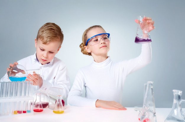 Kids doing science